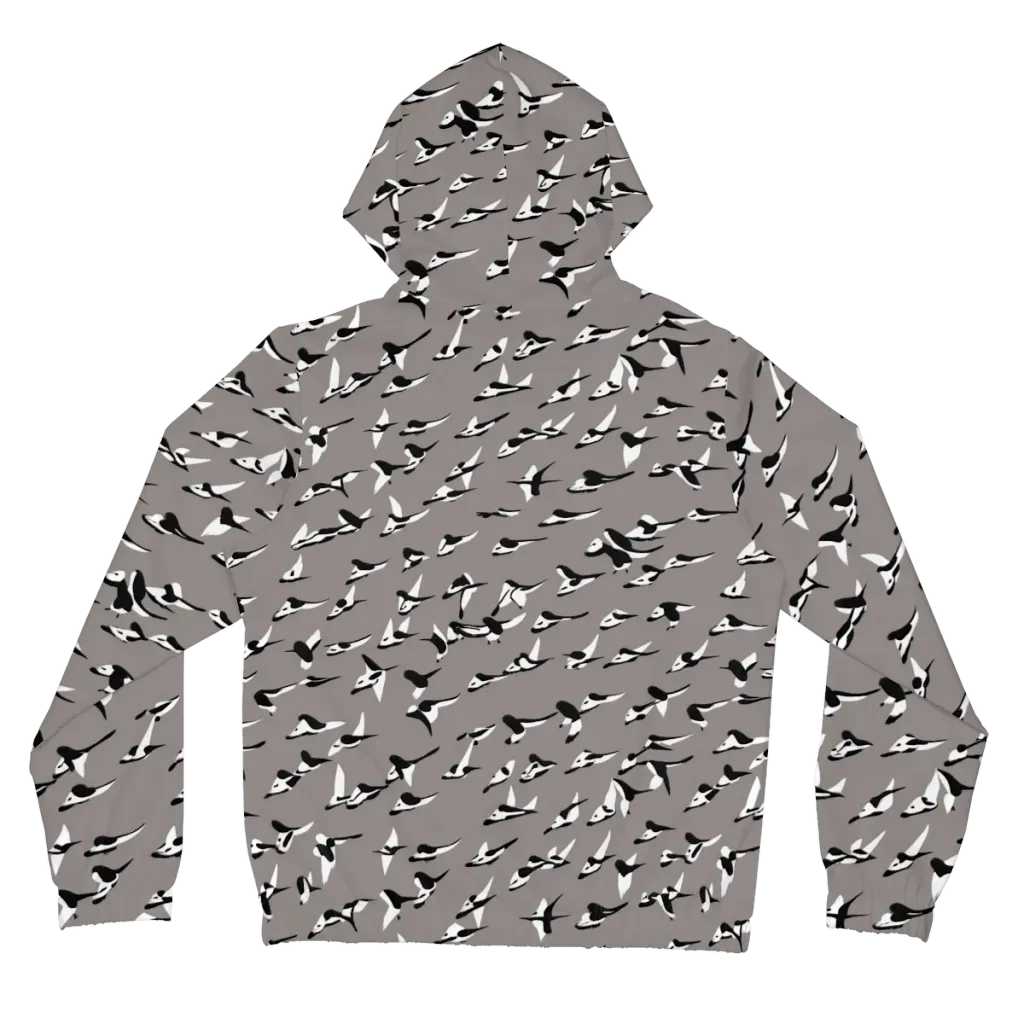 Monochrome Migration on Women's Full-Zip Hoodie — Back