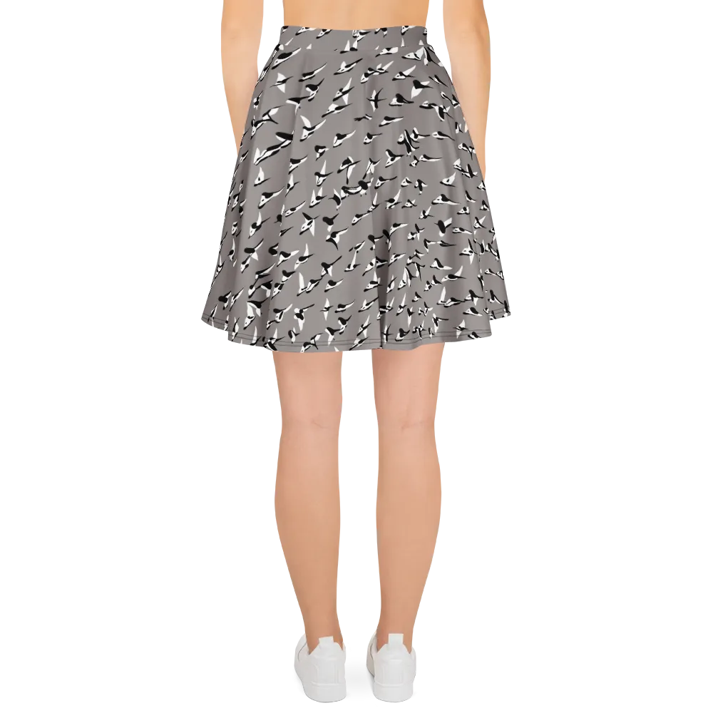 Monochrome Migration on Skater Skirt — Back