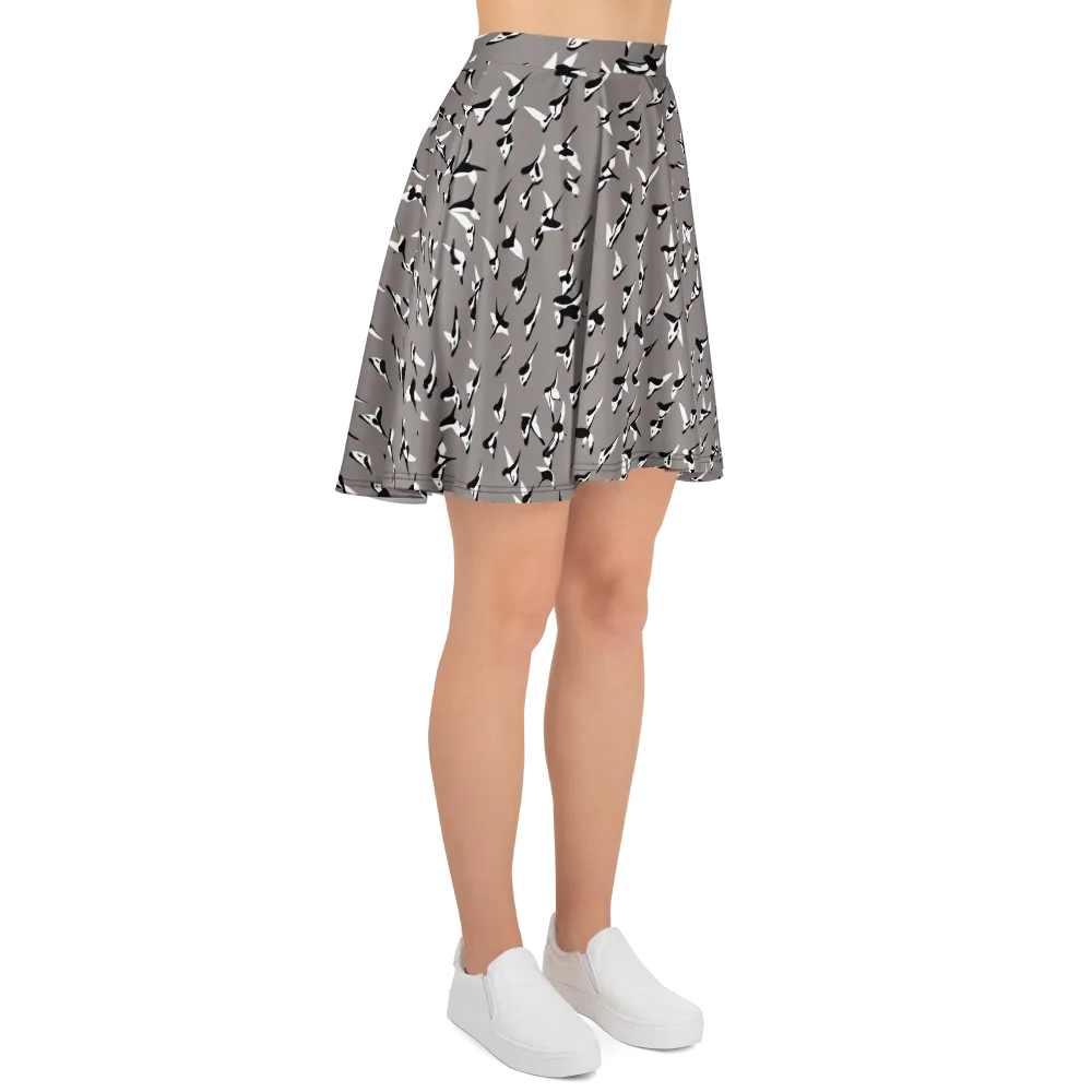 Monochrome Migration on Skater Skirt — Right
