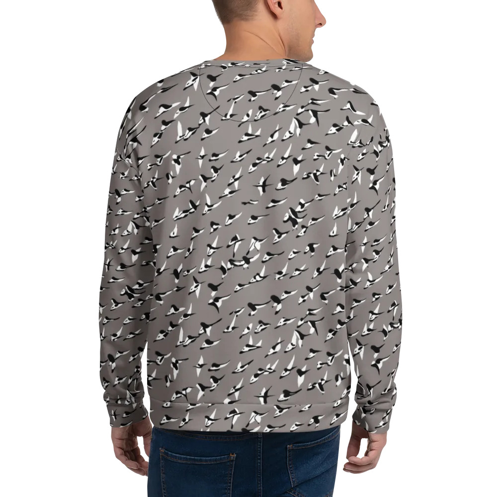 Monochrome Migration on Sweatshirt — Back