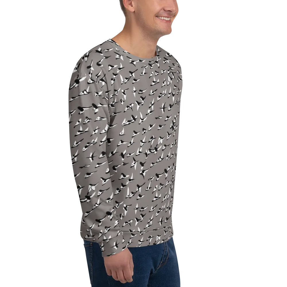 Monochrome Migration on Sweatshirt — Right Front
