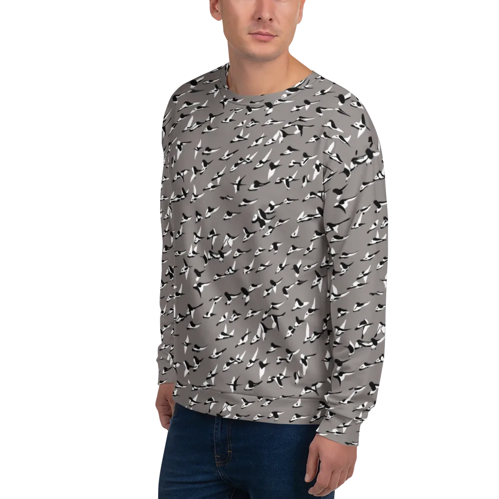 Monochrome Migration on Sweatshirt — Left Front