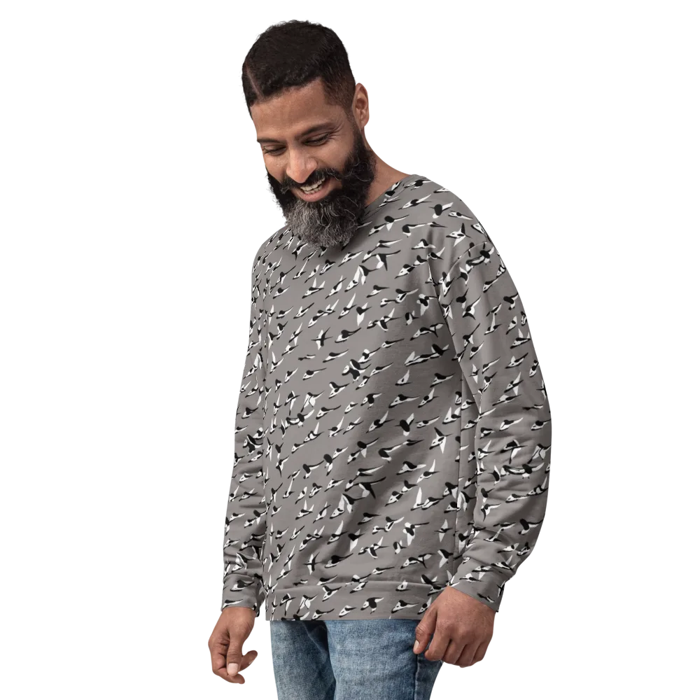 Monochrome Migration on Sweatshirt — Left Front