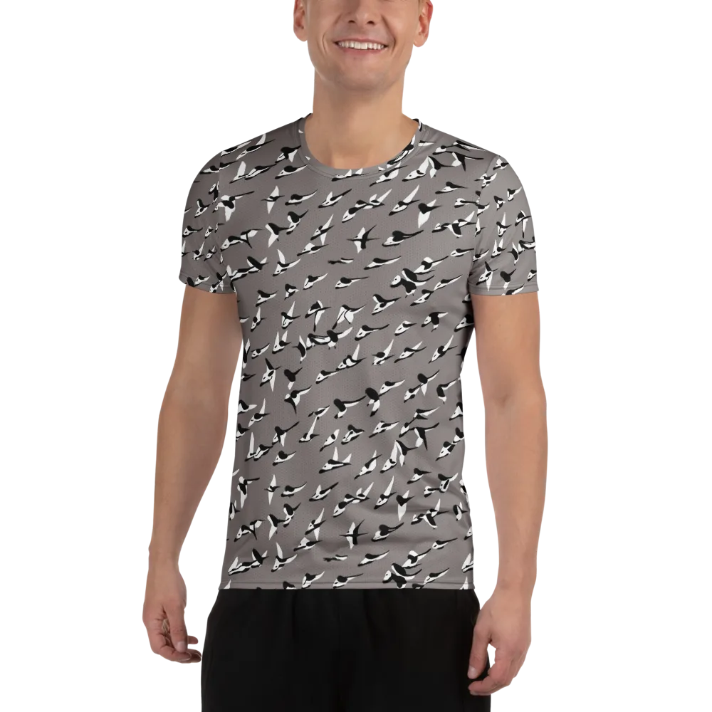 Monochrome Migration on Men's Athletic T-Shirt — Front