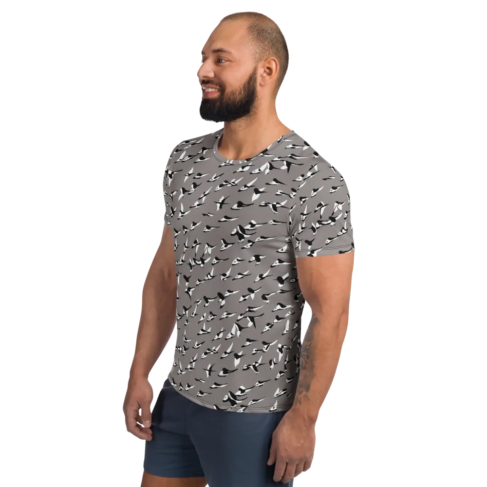 Monochrome Migration on Men's Athletic T-Shirt — Left