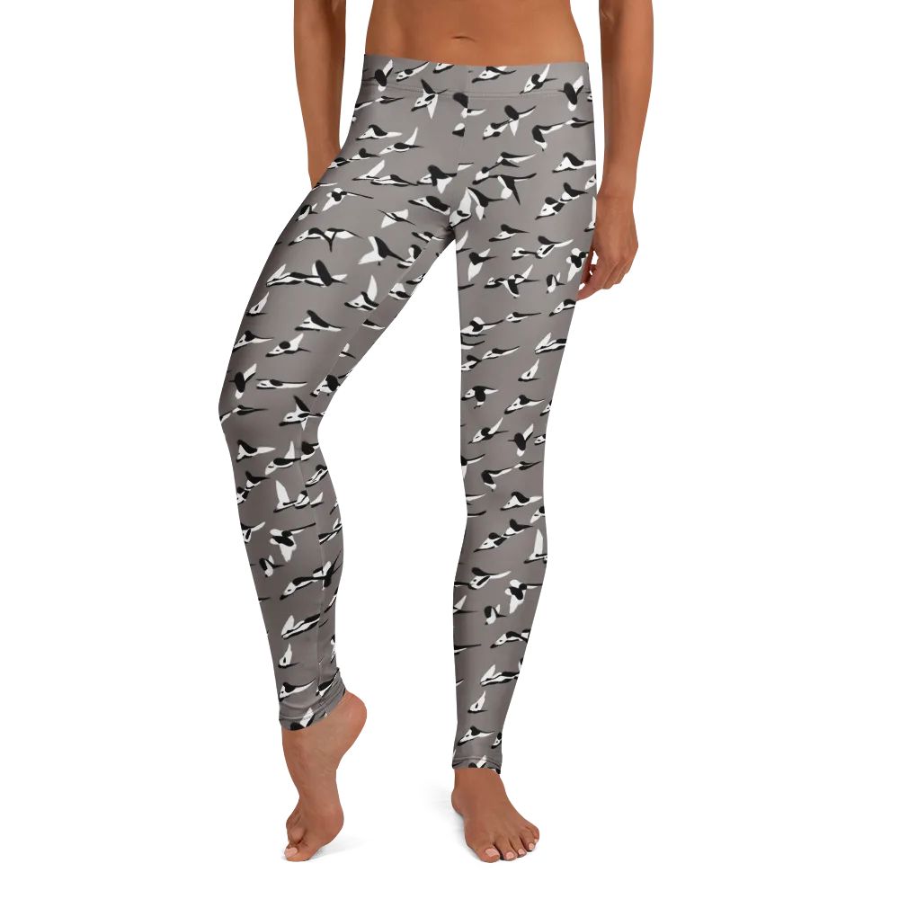 Monochrome Migration on Leggings — Front