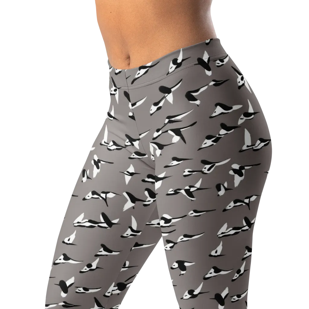 Monochrome Migration on Leggings — Left Front