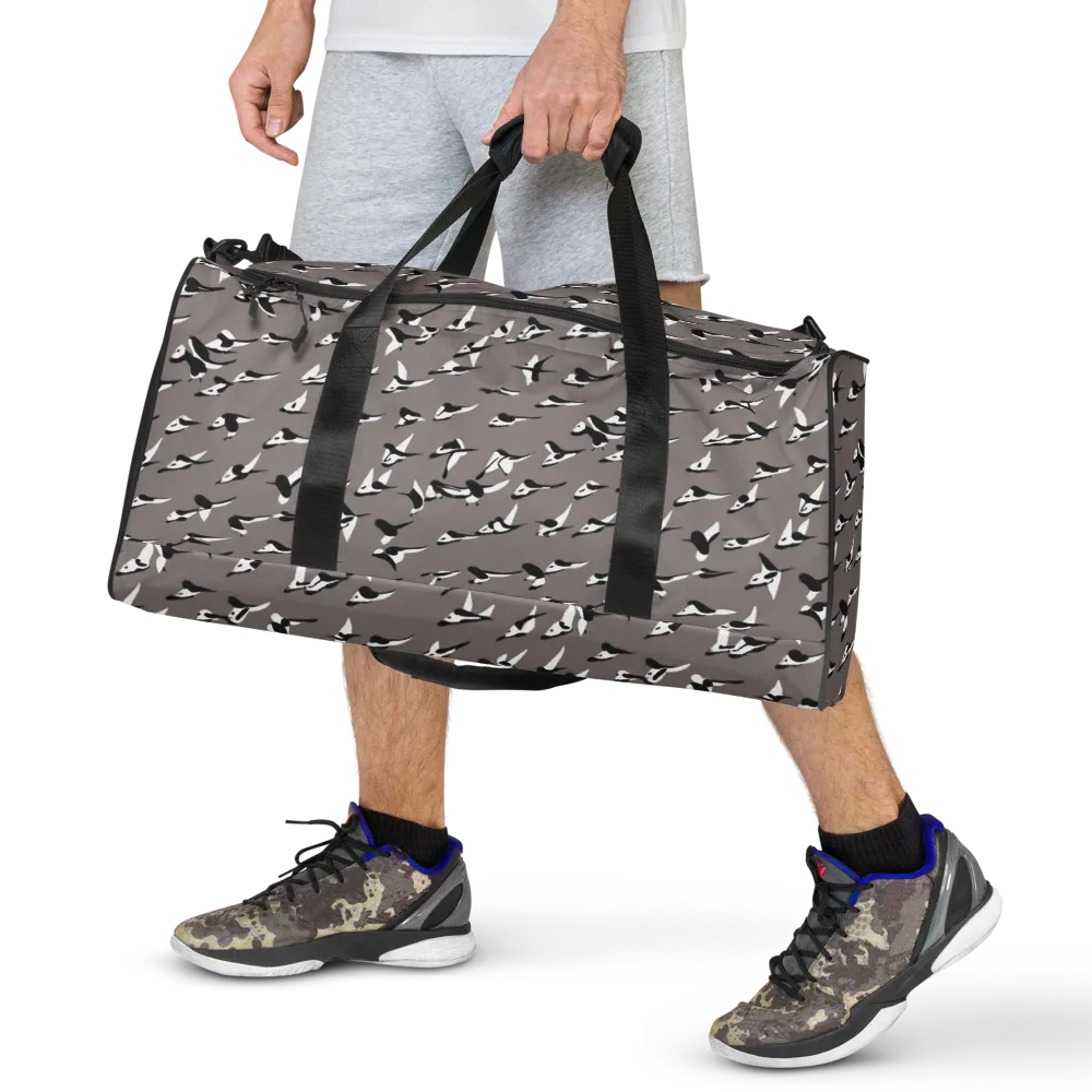 Monochrome Migration on Duffle Bag — Front