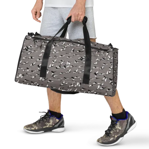 Monochrome Migration on a Duffle Bag