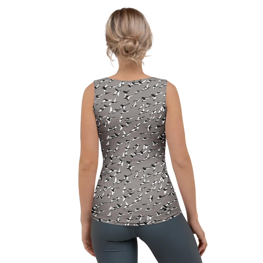 Monochrome Migration on Women's Tank Top — Back
