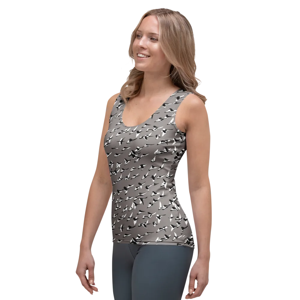 Monochrome Migration on Women's Tank Top — Left Front