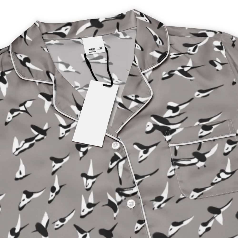 Monochrome Migration on Women's Short Sleeve Pajama Top — Product details