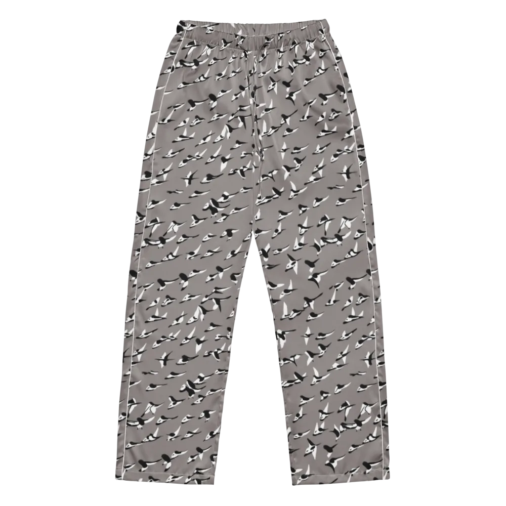 Monochrome Migration on Women's Pajama Pants — Front
