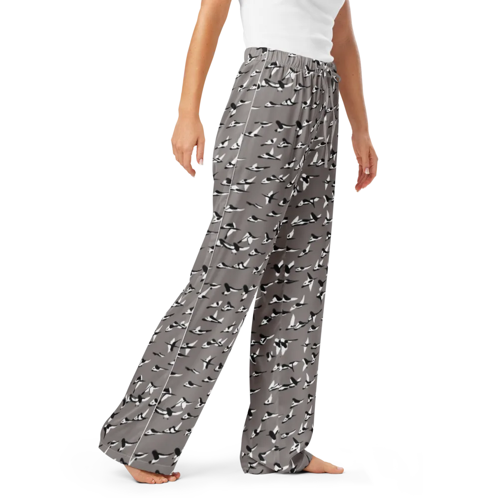 Monochrome Migration on Women's Pajama Pants — Right Front