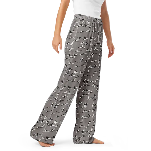 Monochrome Migration on a Women's Pajama Pants