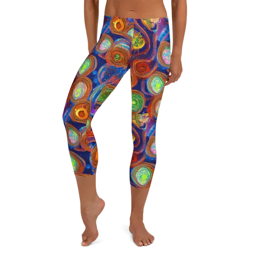 Cobalt Kaleidoscope on a Capri Leggings