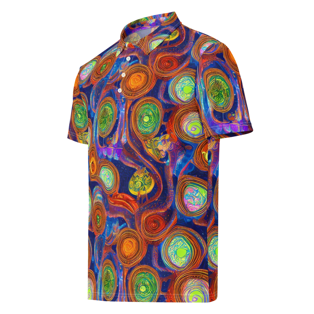 Cobalt Kaleidoscope on Men's Slim Fit Polo Shirt — Left Front