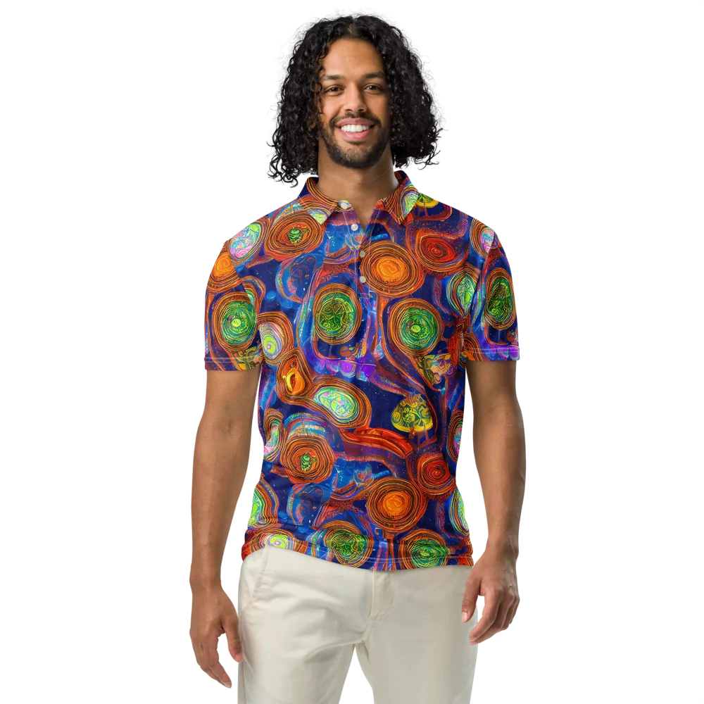 Cobalt Kaleidoscope on Men's Slim Fit Polo Shirt — Front