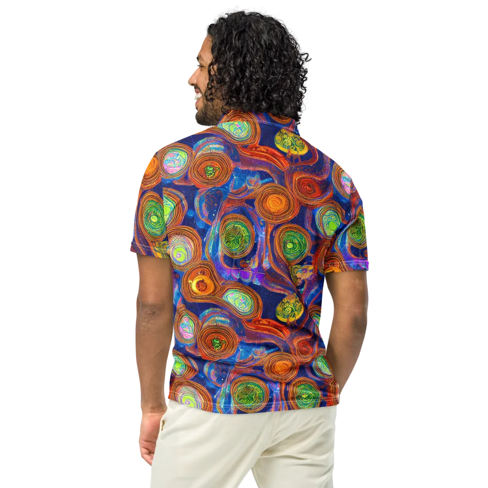 Cobalt Kaleidoscope on Men's Slim Fit Polo Shirt — Back