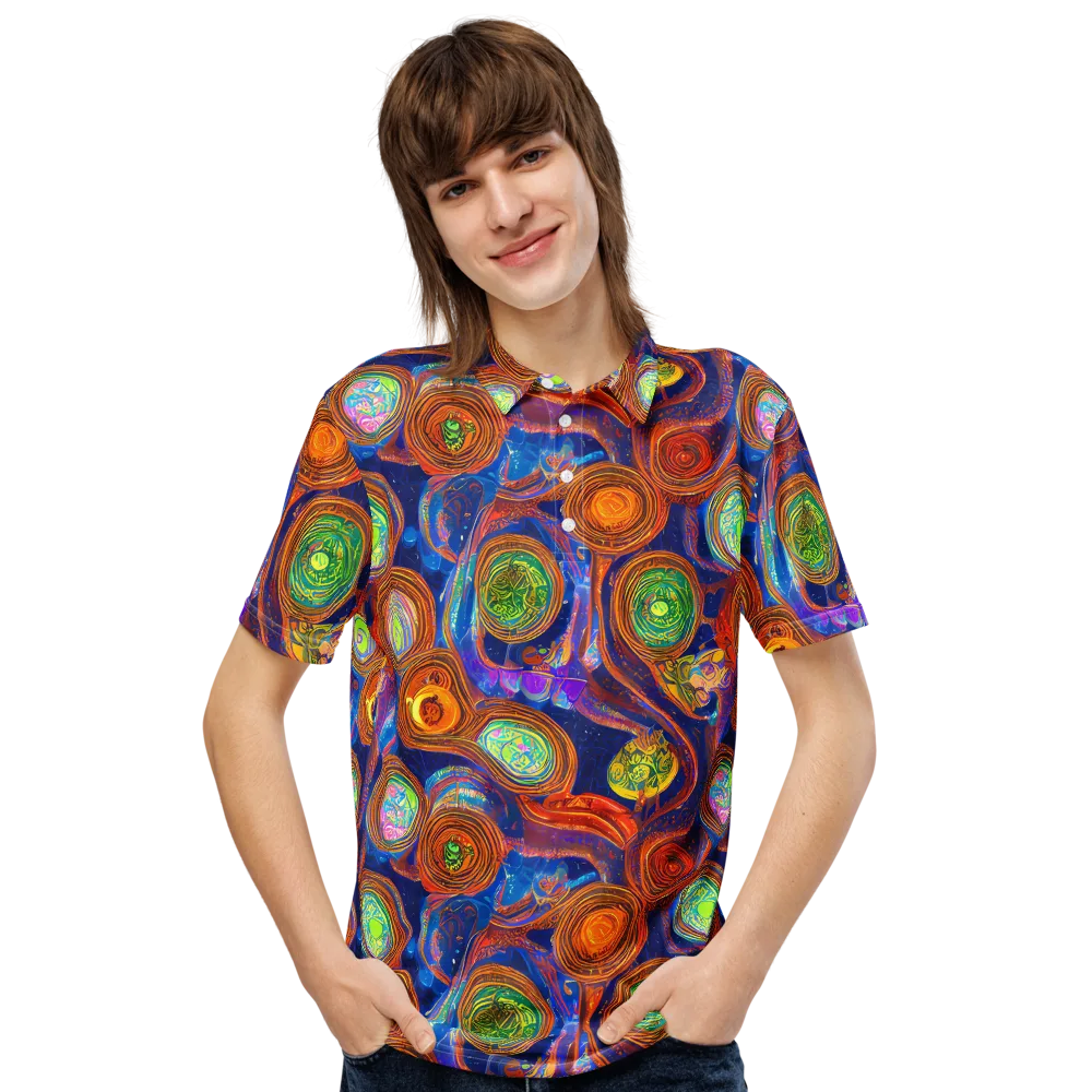 Cobalt Kaleidoscope on Men's Slim Fit Polo Shirt — Front