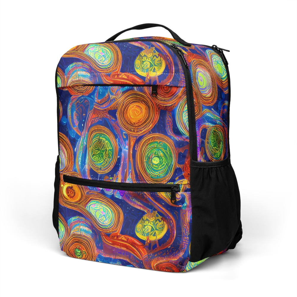 Cobalt Kaleidoscope on Utility Backpack — Left Front