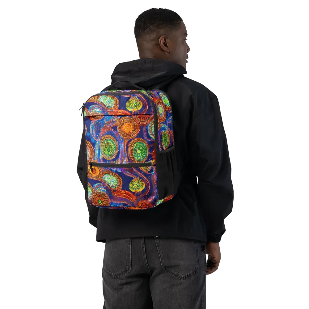 Cobalt Kaleidoscope on Utility Backpack — Back