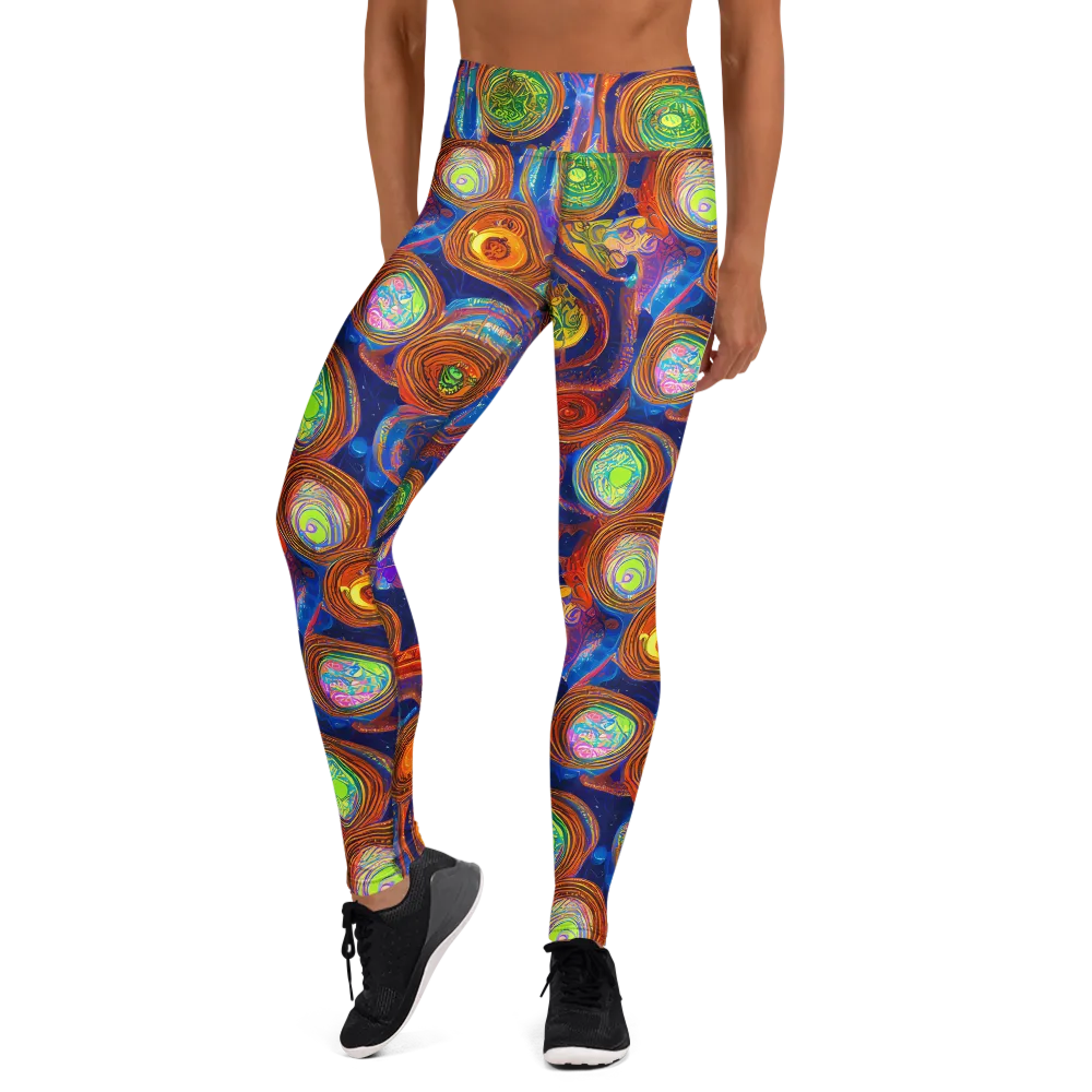 Cobalt Kaleidoscope on Yoga Leggings — Front