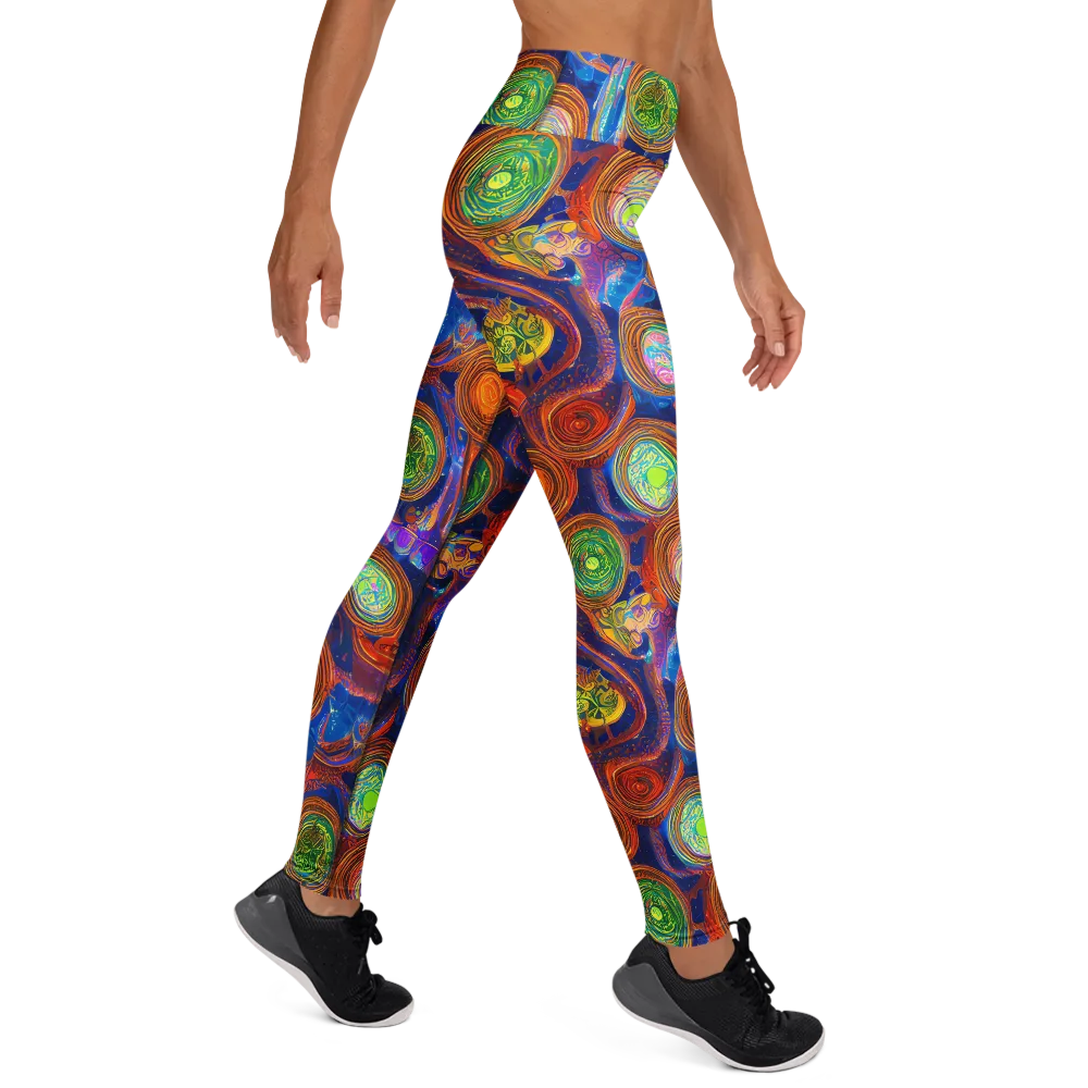 Cobalt Kaleidoscope on Yoga Leggings — Right