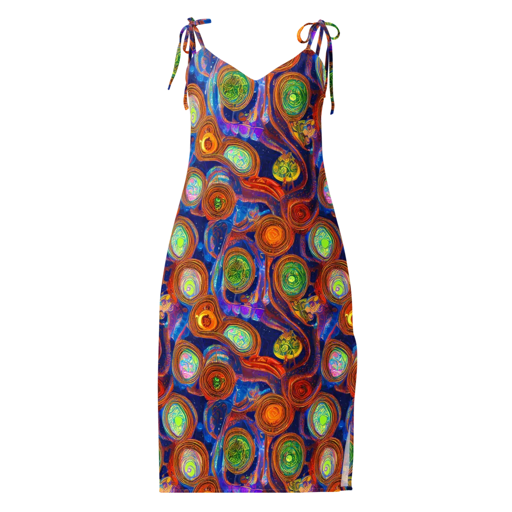 Cobalt Kaleidoscope on Slip Dress — Front