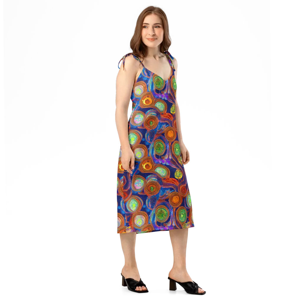Cobalt Kaleidoscope on Slip Dress — Right Front