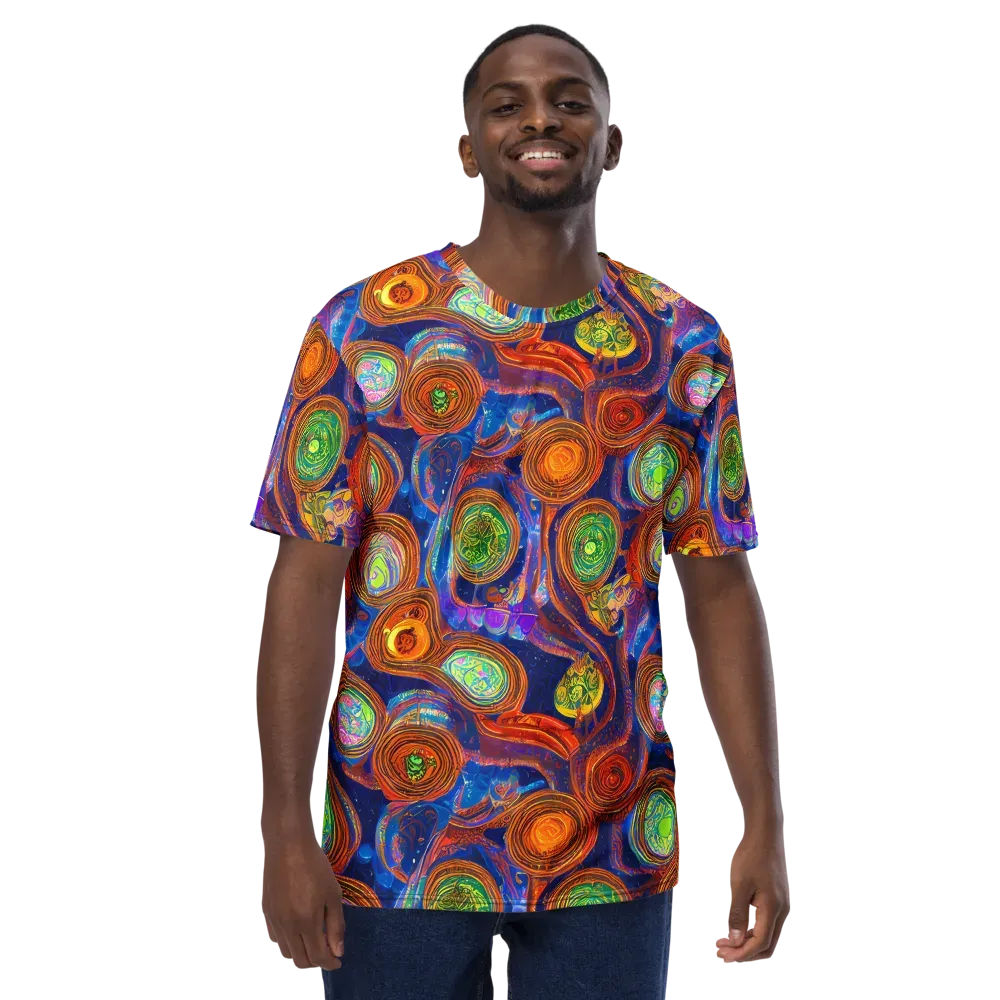 Cobalt Kaleidoscope on Men's Crew Neck T-Shirt — Front