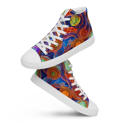 Cobalt Kaleidoscope on a Women's High Top Canvas Shoes