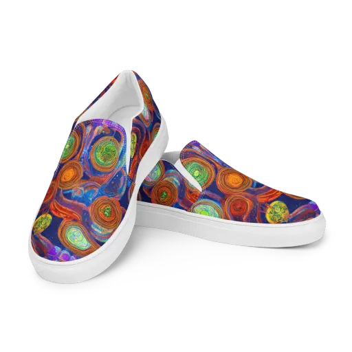 Cobalt Kaleidoscope on a Men's Slip-On Canvas Shoes