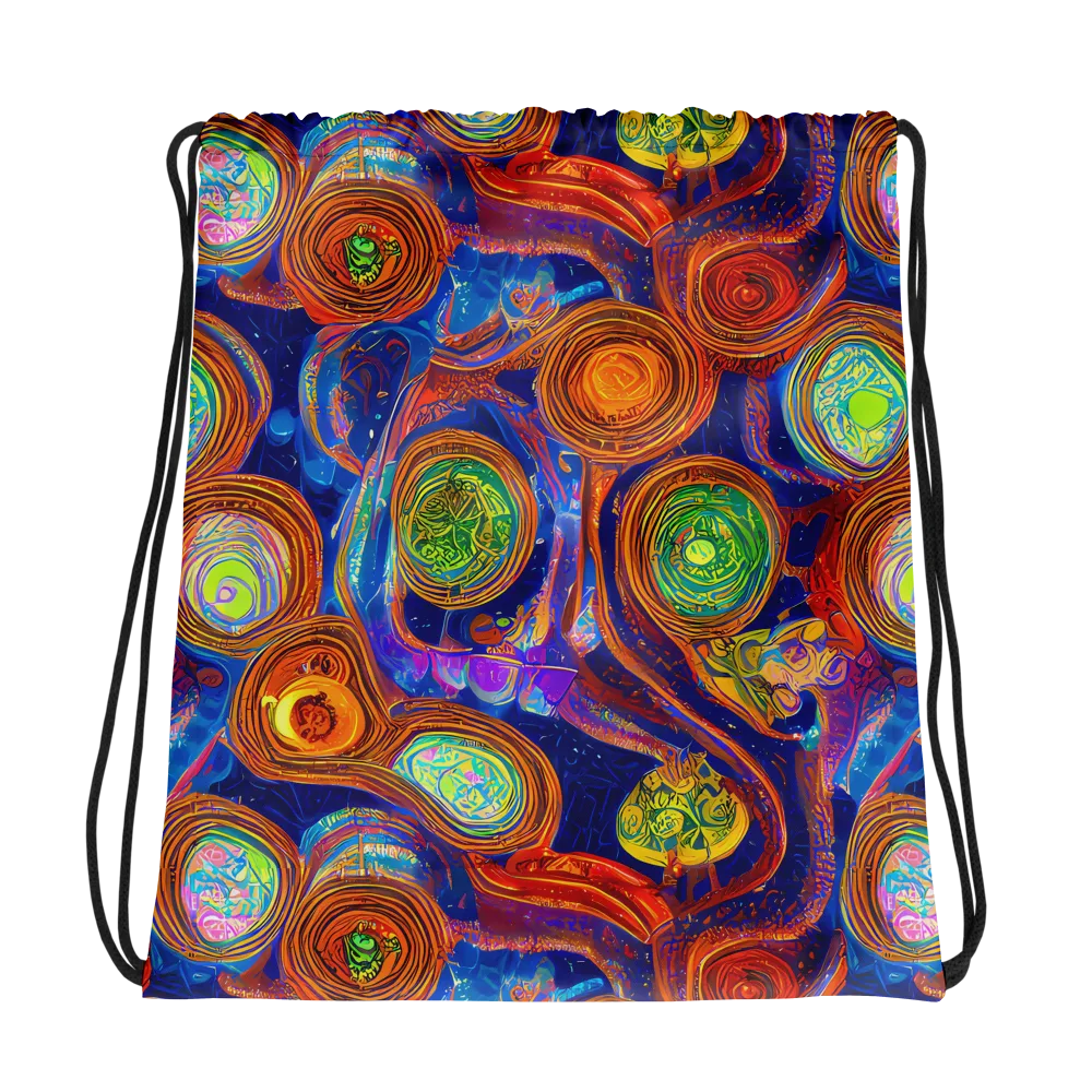 Cobalt Kaleidoscope on Drawstring Bag — Photo