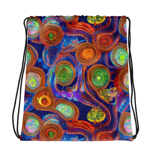 Cobalt Kaleidoscope on a Drawstring Bag