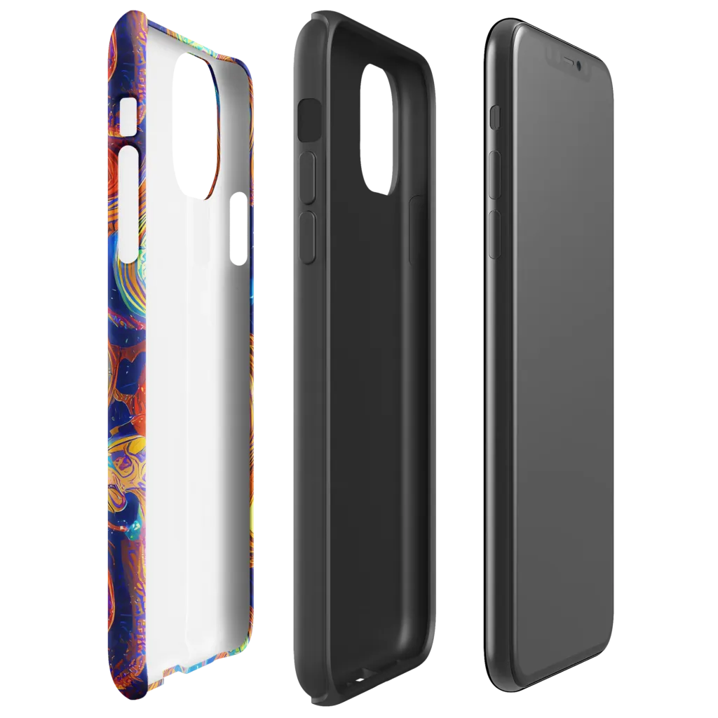 Cobalt Kaleidoscope on Tough Case for iPhone® — Right