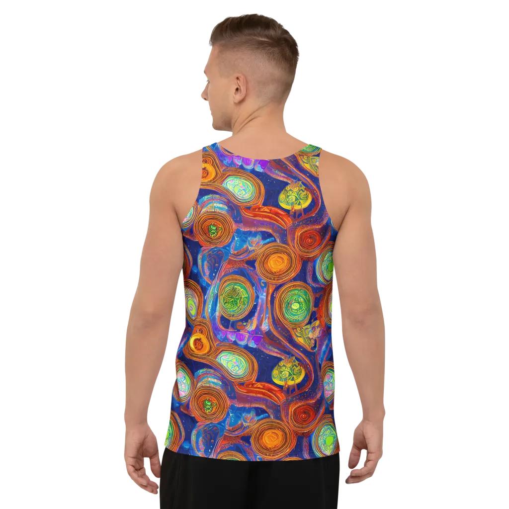 Cobalt Kaleidoscope on Men's Tank Top — Back