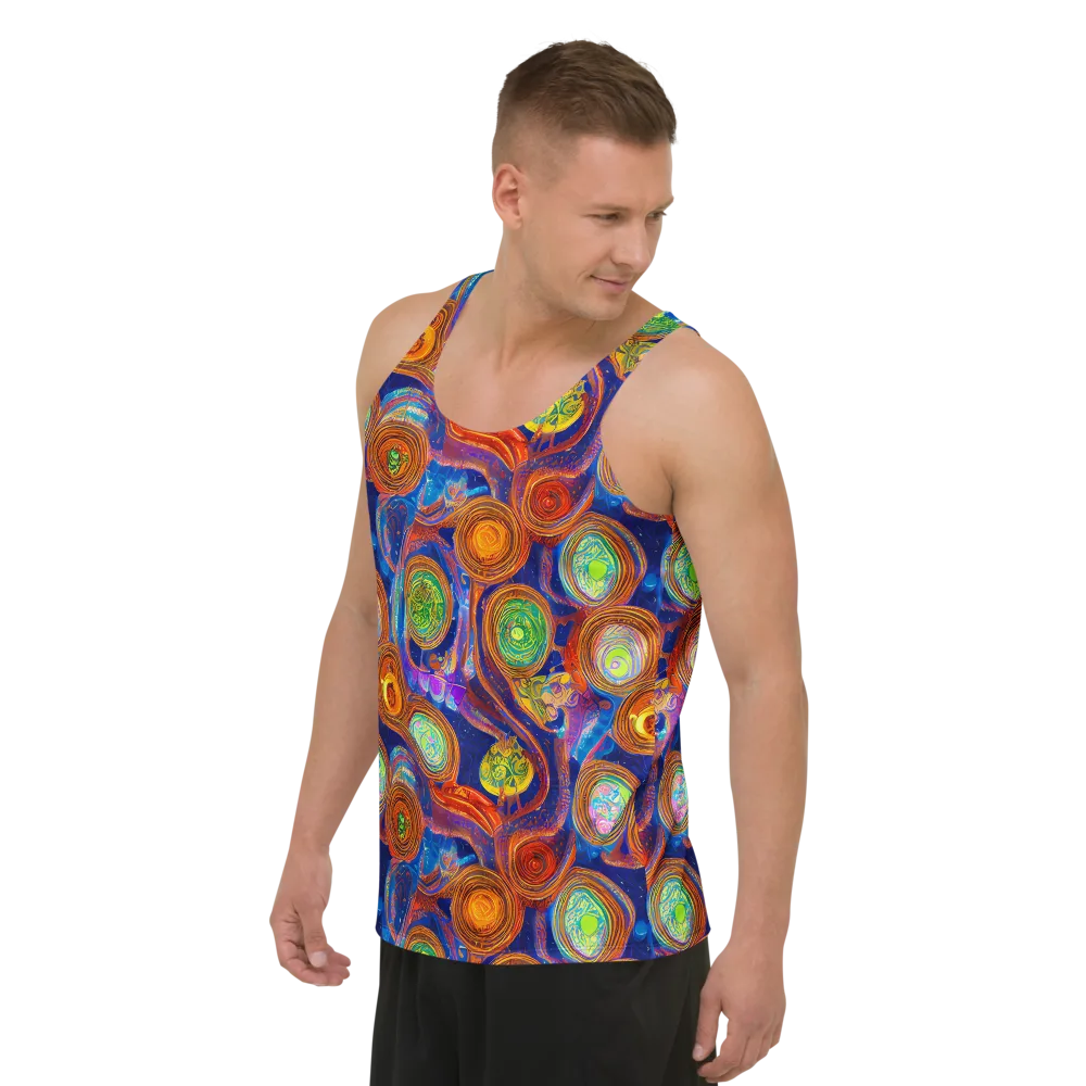 Cobalt Kaleidoscope on Men's Tank Top — Left Front