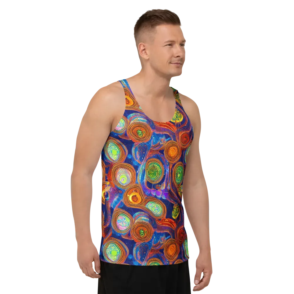 Cobalt Kaleidoscope on Men's Tank Top — Right Front