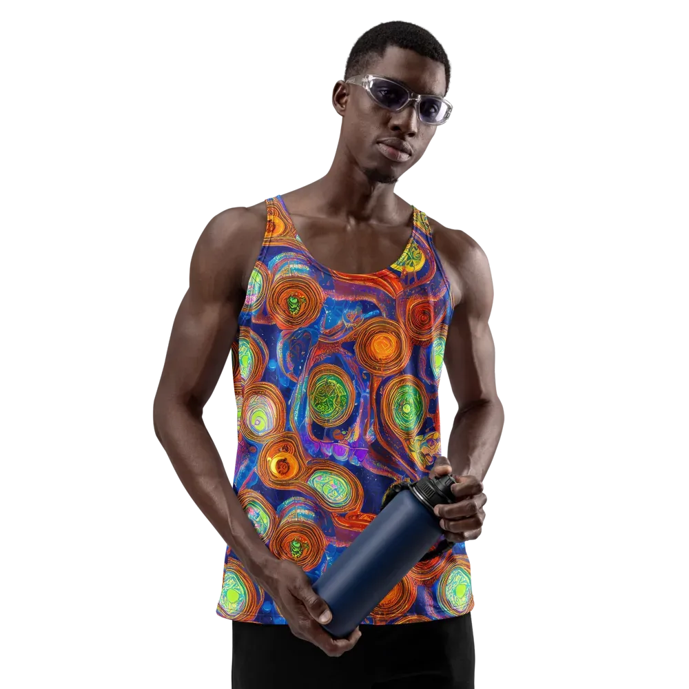 Cobalt Kaleidoscope on Men's Tank Top — Front