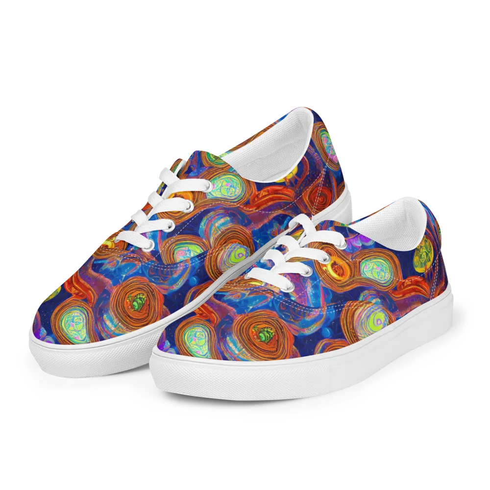 Cobalt Kaleidoscope on Men's Lace-Up Canvas Shoes — Left Front