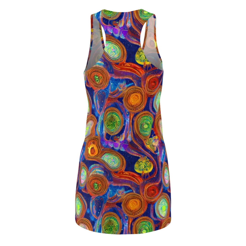 Cobalt Kaleidoscope on Racerback Dress — Back