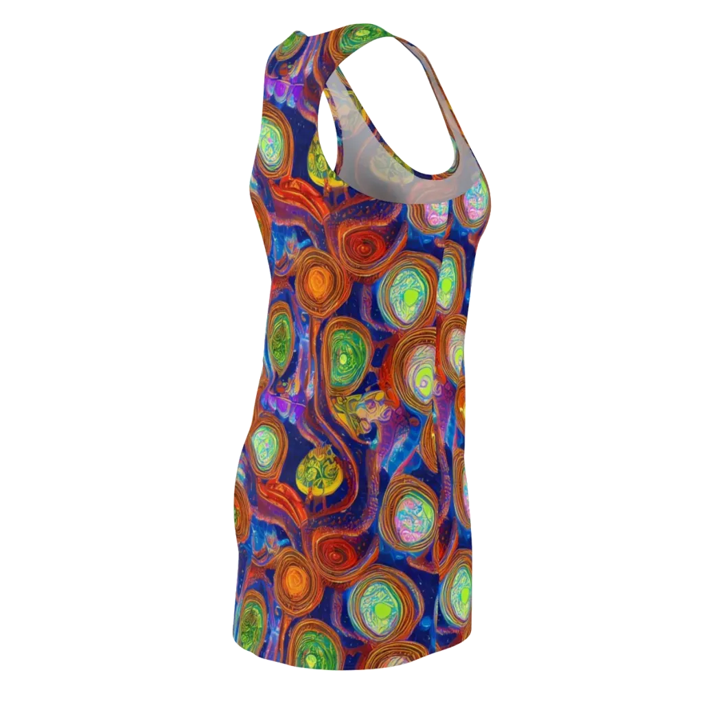 Cobalt Kaleidoscope on Racerback Dress — Back Side