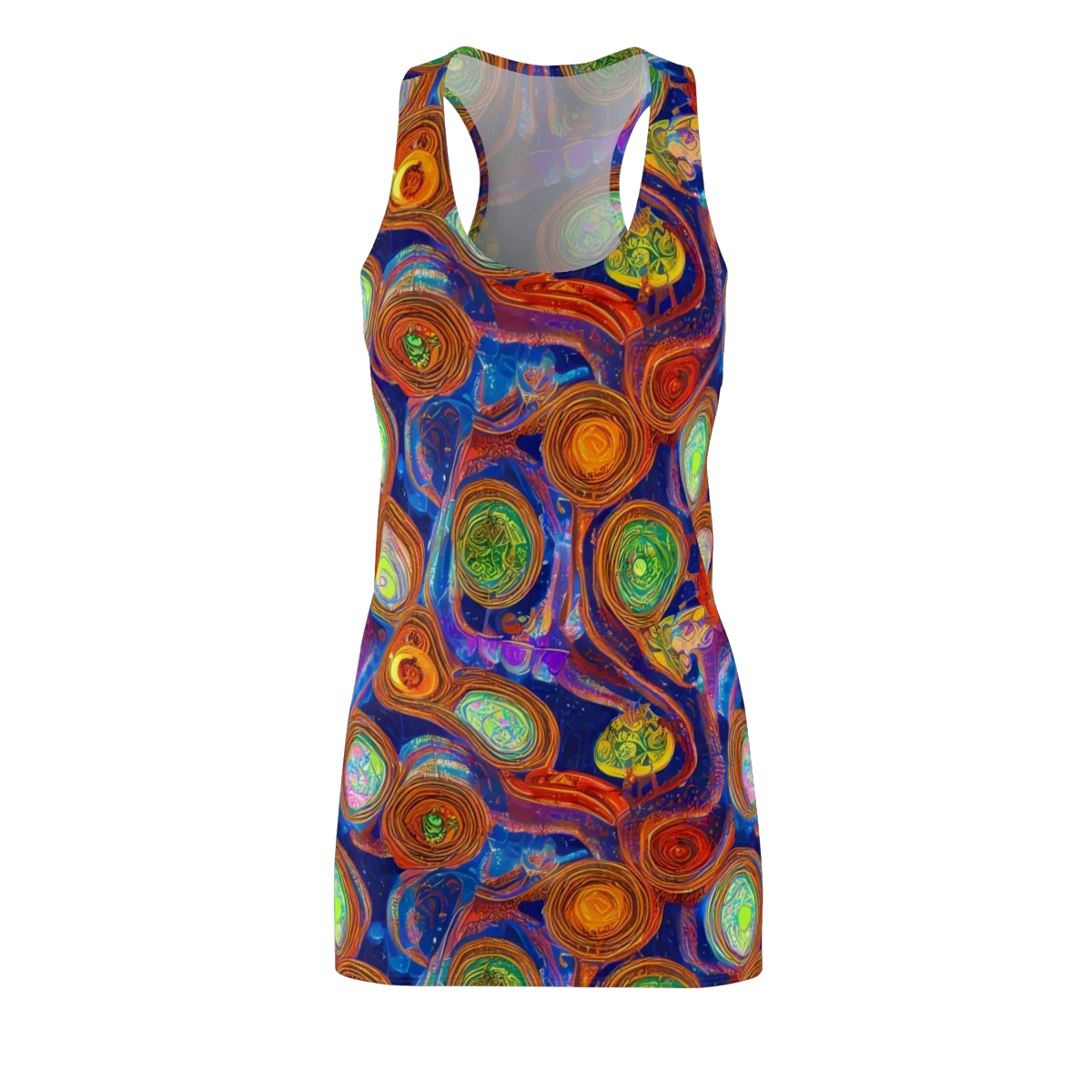 Cobalt Kaleidoscope on Racerback Dress — Front
