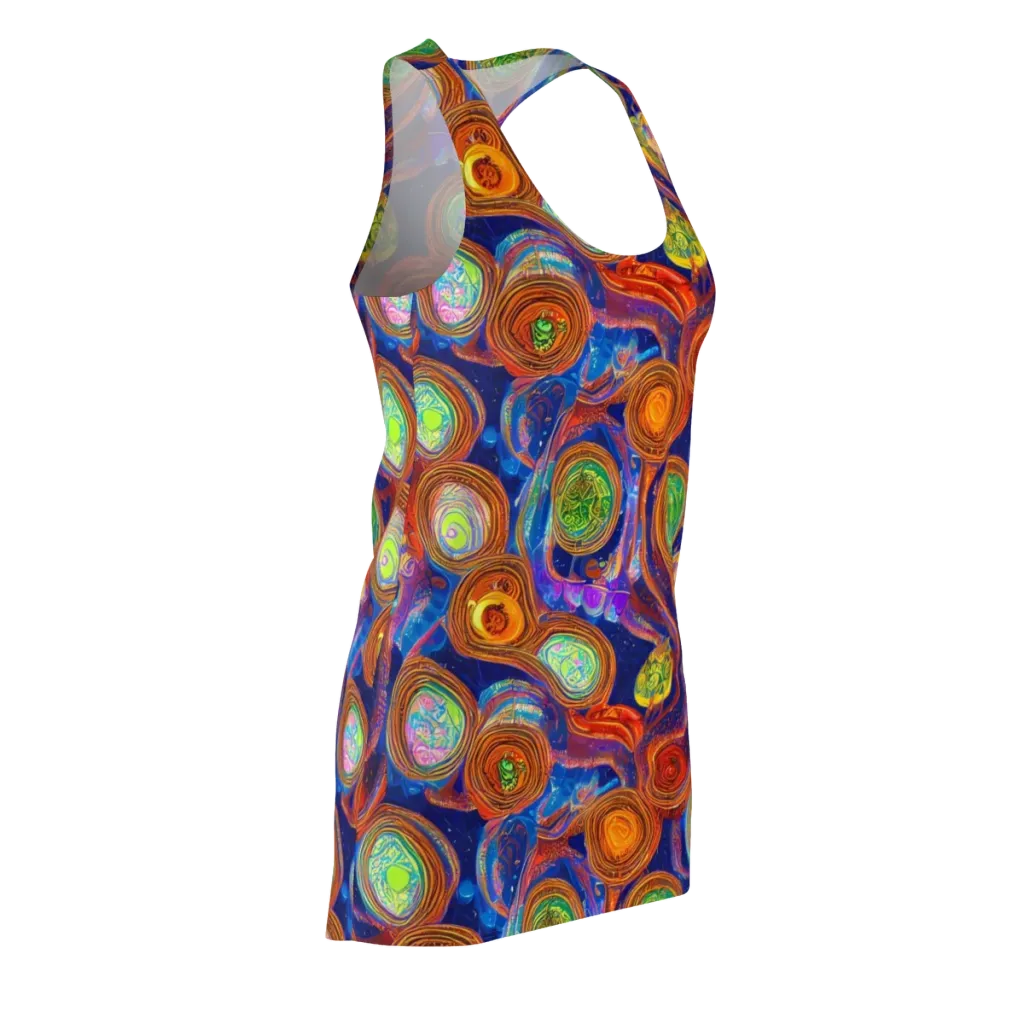 Cobalt Kaleidoscope on Racerback Dress — Front Side