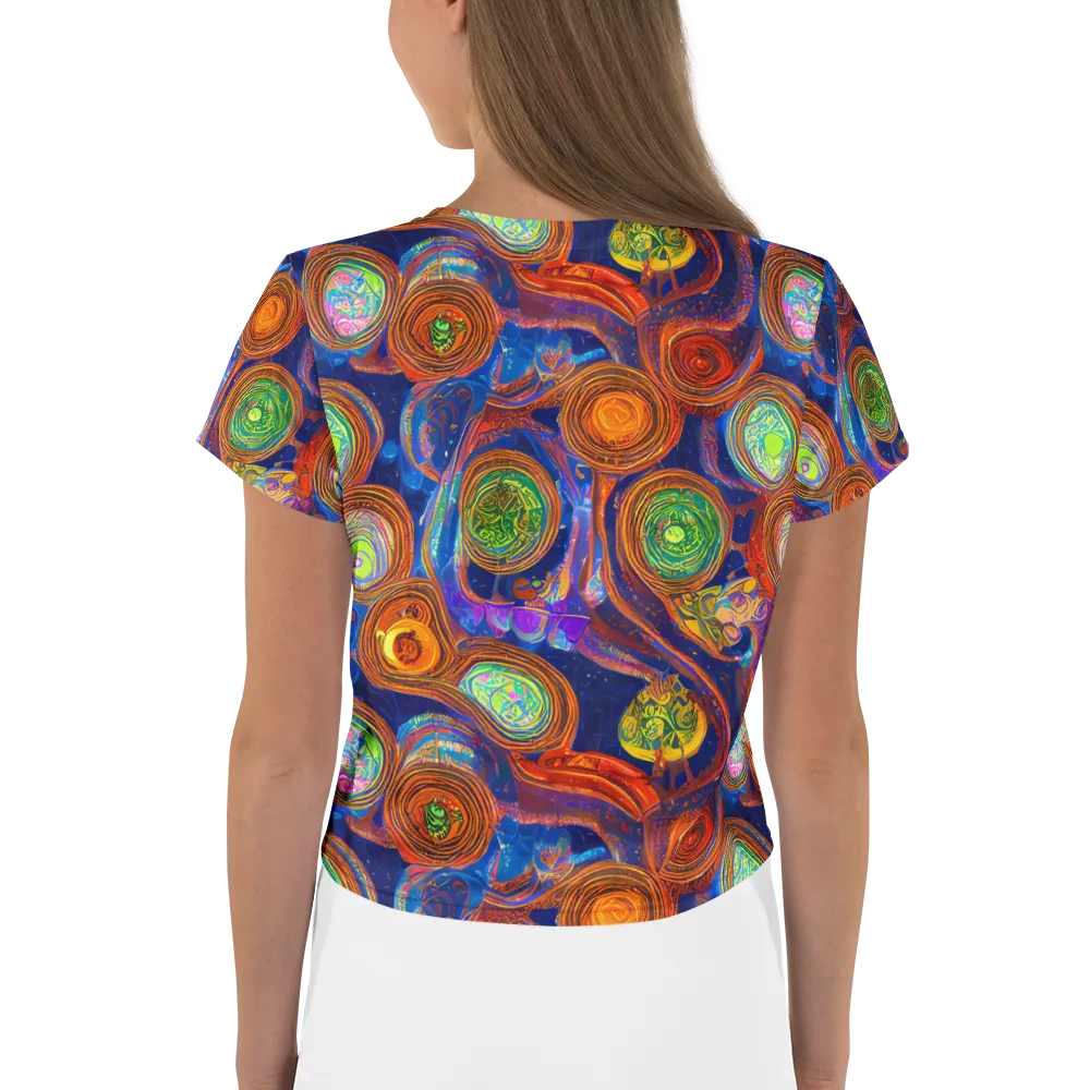 Cobalt Kaleidoscope on Crop Tee — Back