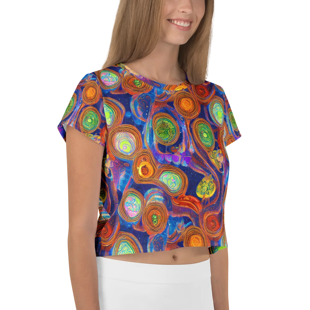 Cobalt Kaleidoscope on Crop Tee — Right