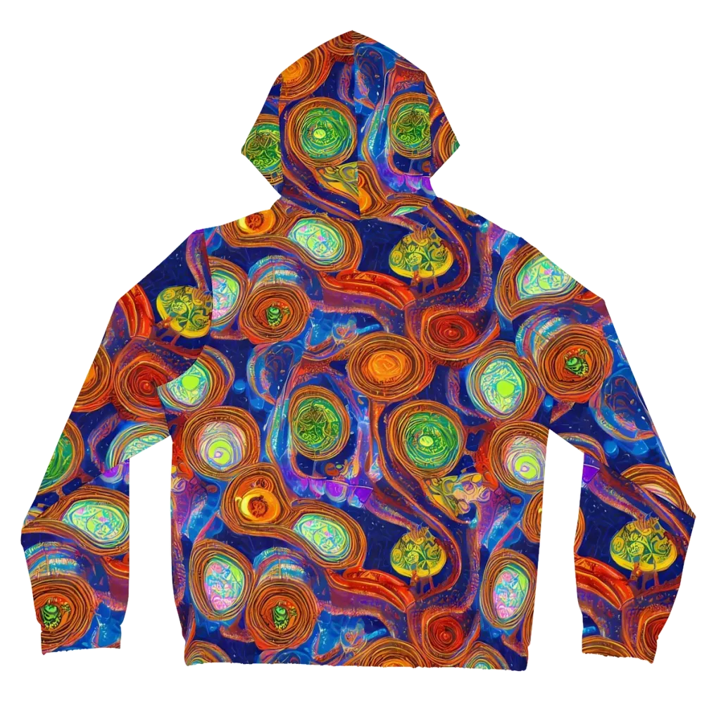 Cobalt Kaleidoscope on Women's Full-Zip Hoodie — Back