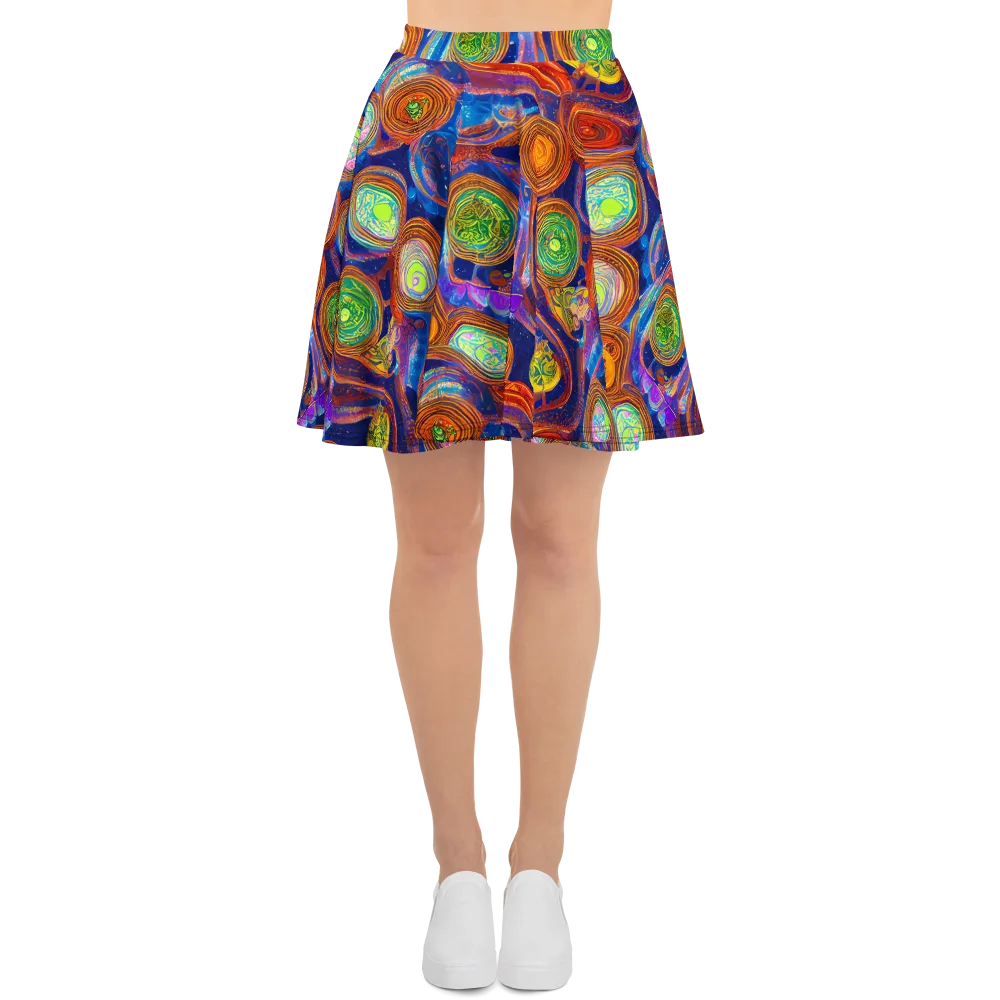 Cobalt Kaleidoscope on Skater Skirt — Front