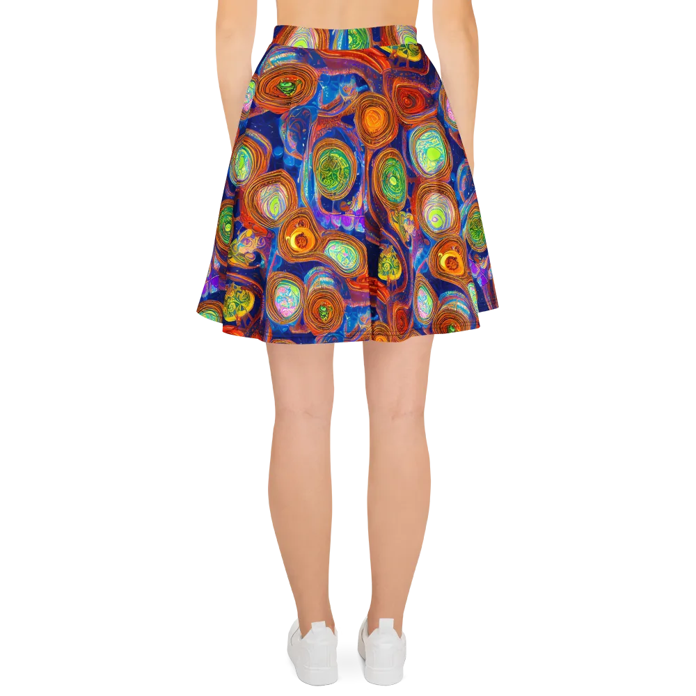 Cobalt Kaleidoscope on Skater Skirt — Back